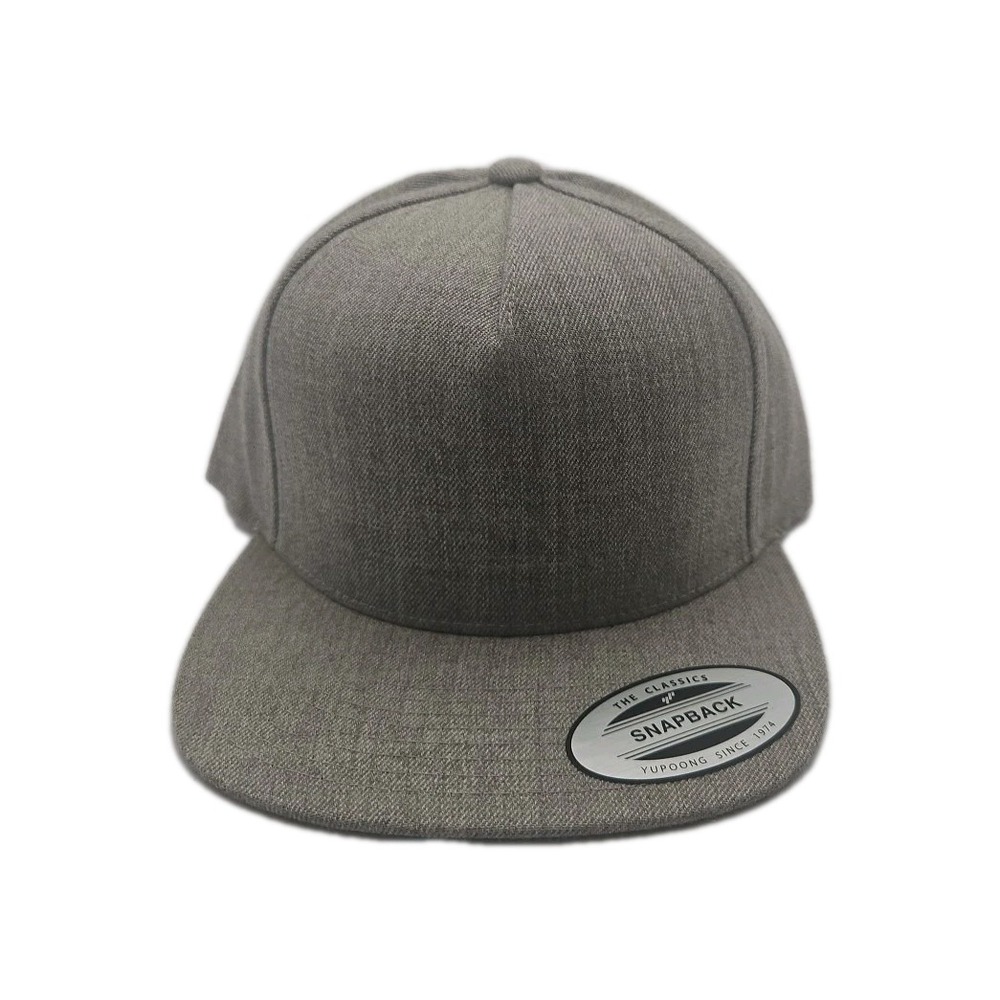 yupoong snapback Classic Grey 20% Wool New  Hat